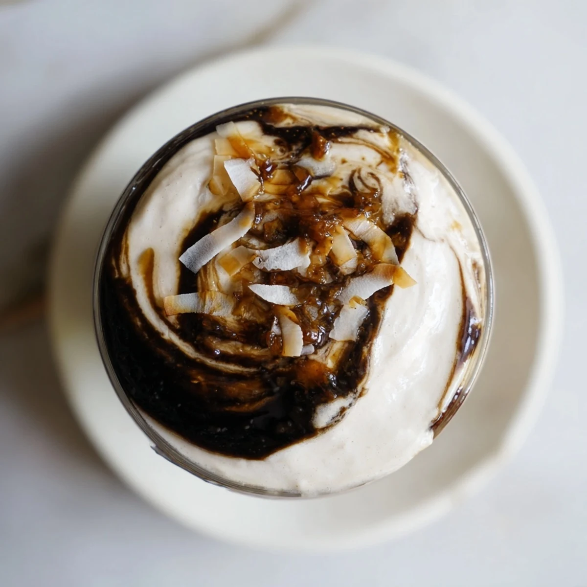 A rich, indulgent view of the dairy-free Coconut Collagen-Free Caramelized Molasses Smoothie, ready to enjoy.