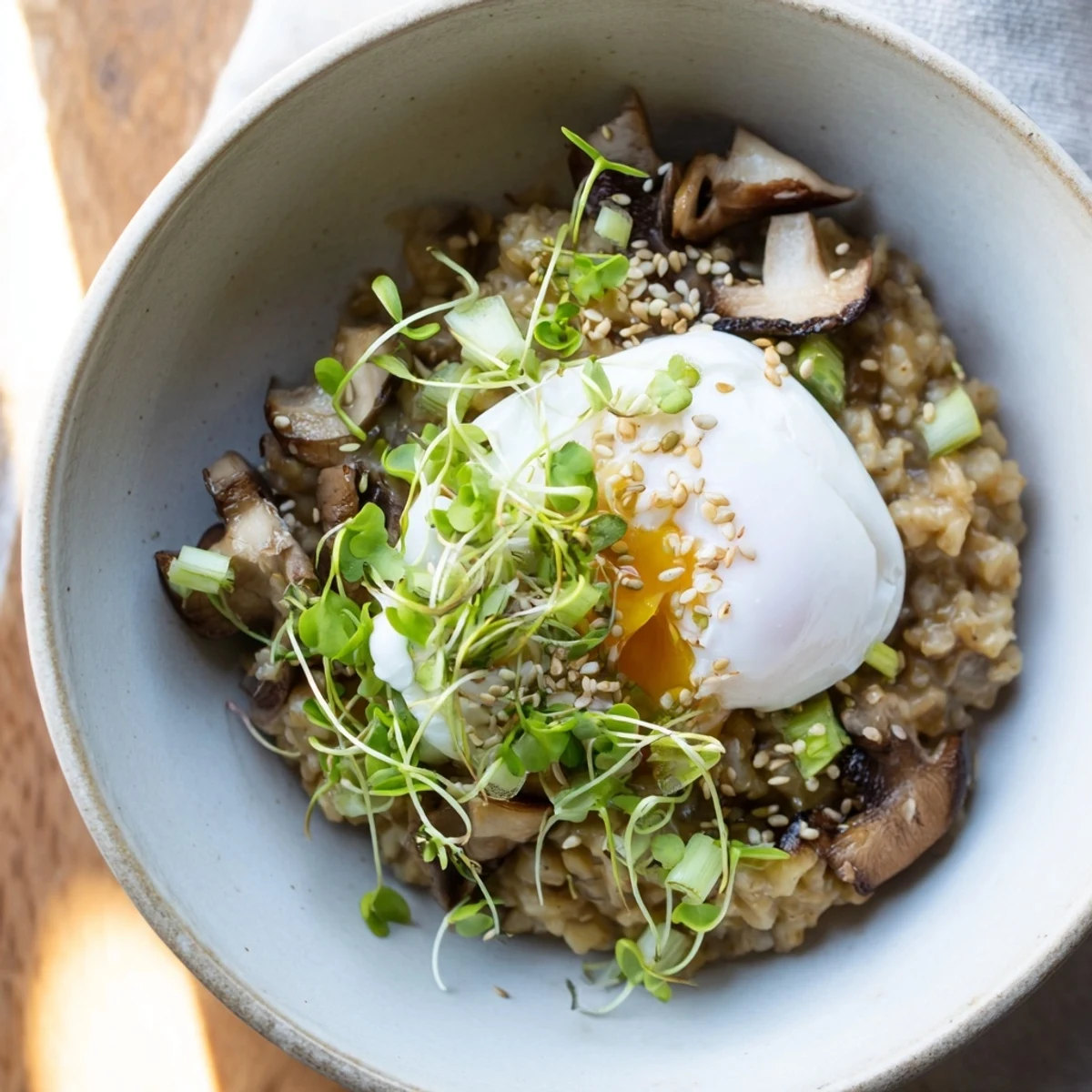 Savory warming oat bowl