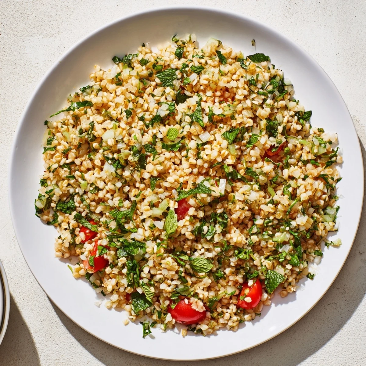 Golden brown Bulgur Pilaf with parsley and dill, perfect for a side dish.