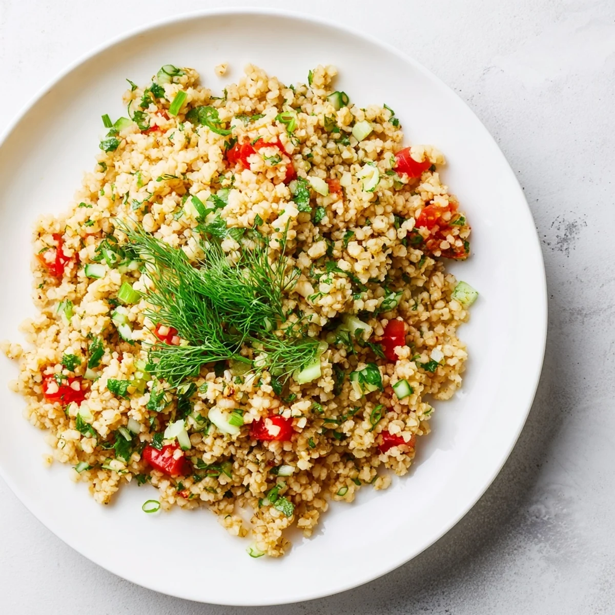 Steaming bowl of delicious Bulgur Pilaf, a comforting flavorful vegetarian recipe.