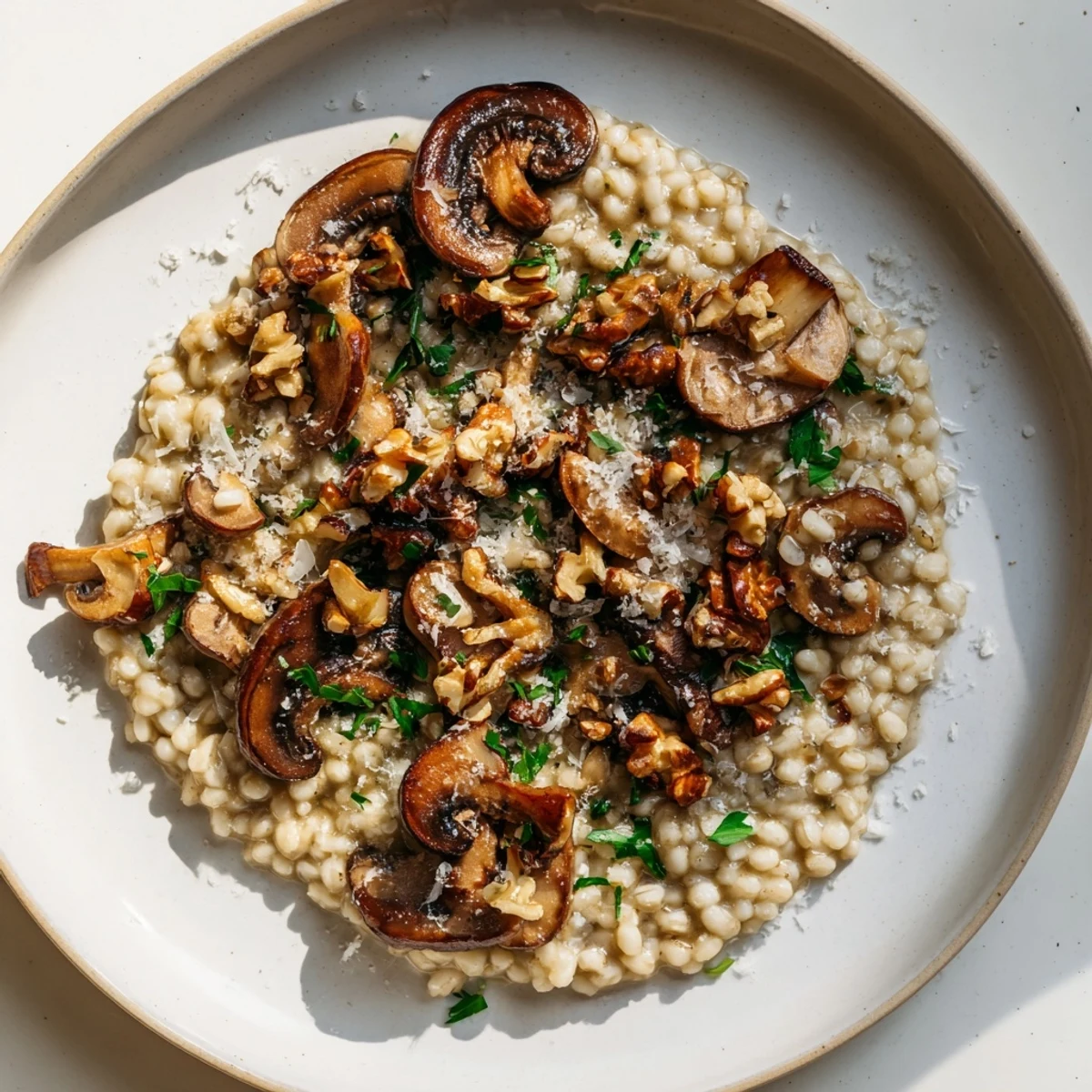 Barley Mushroom Risotto Nutty Flavor