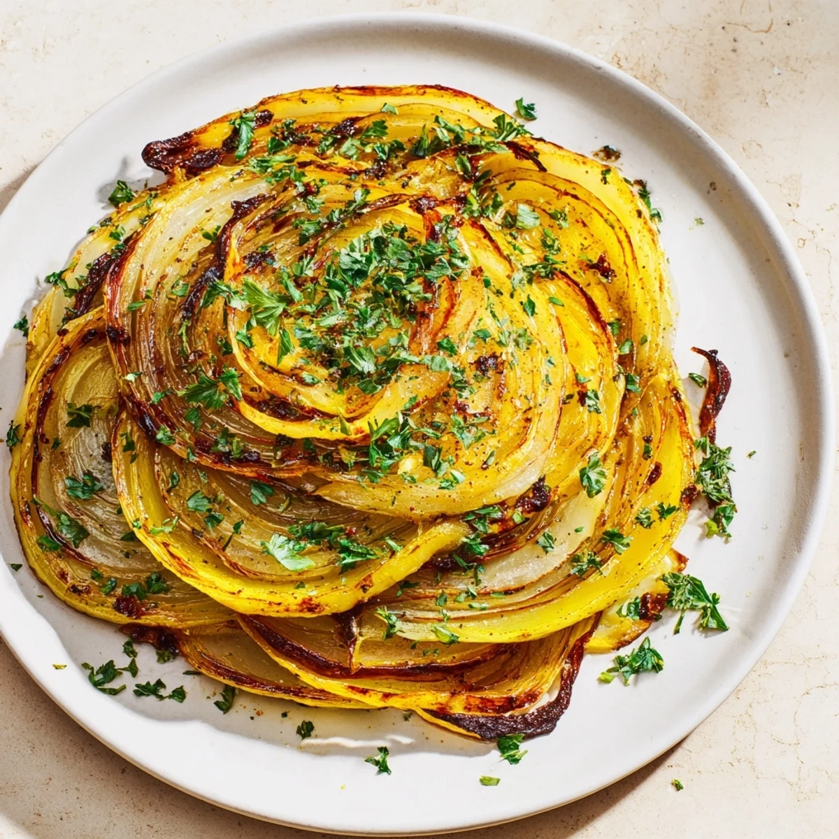 Balsamic Turmeric Warmed Smoky Glazed Onions glistening with a rich balsamic glaze, ready to serve alongside dinner.