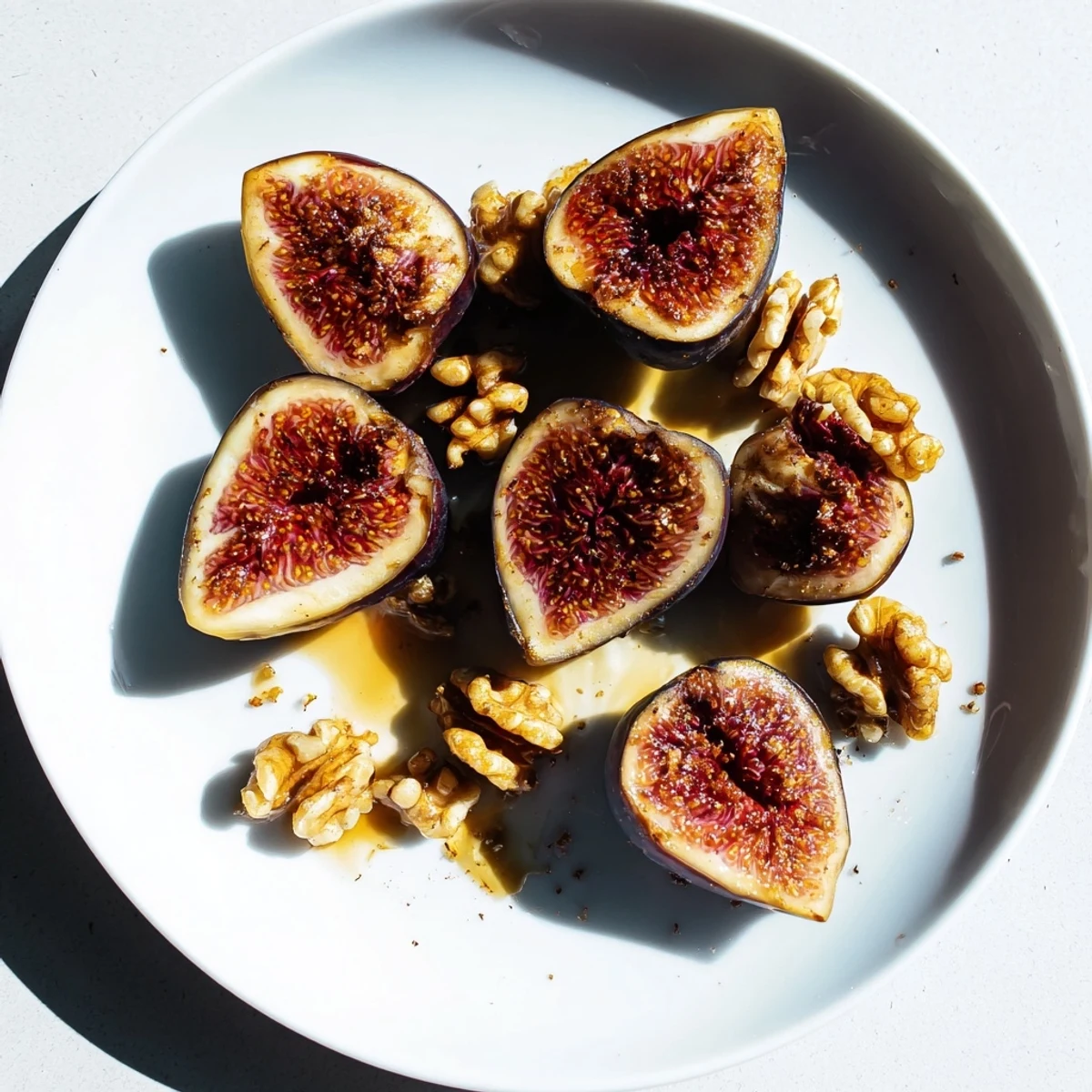 Imagine a close-up of glistening Fig and Walnut Compote, featuring caramelized figs and walnuts.