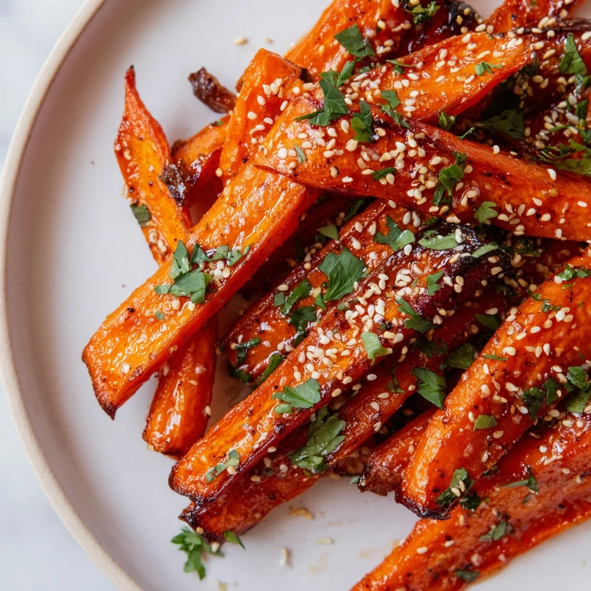 Imagine the vibrant colors of these cinnamon-warmed miso roasted carrots, a perfect fusion side.