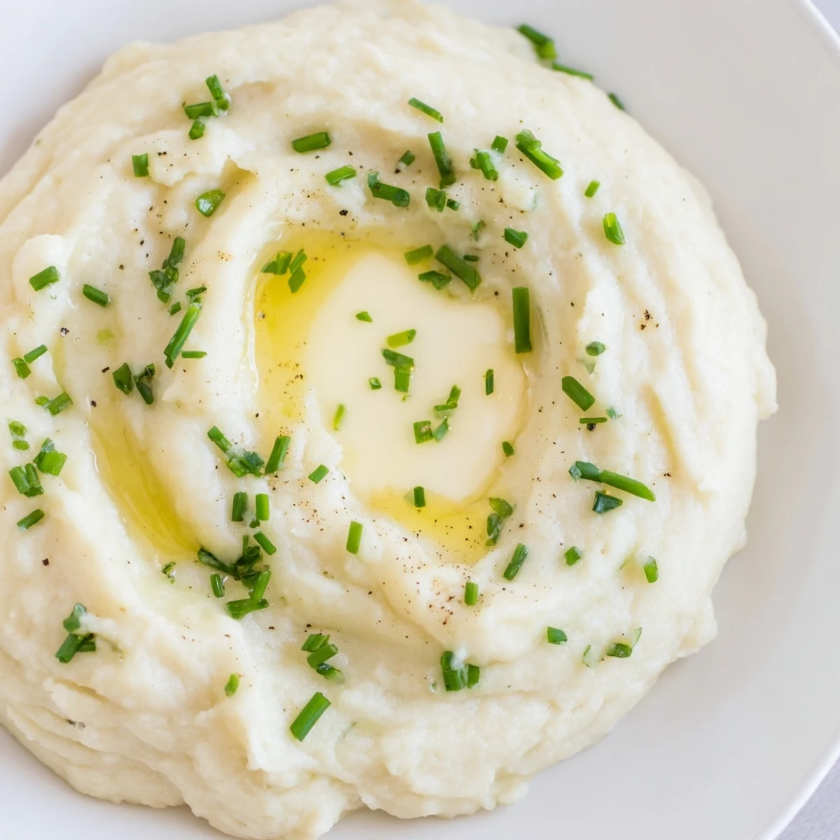 Velvety Roasted Celeriac Mash served alongside roasted chicken for a low-carb, savory dinner.