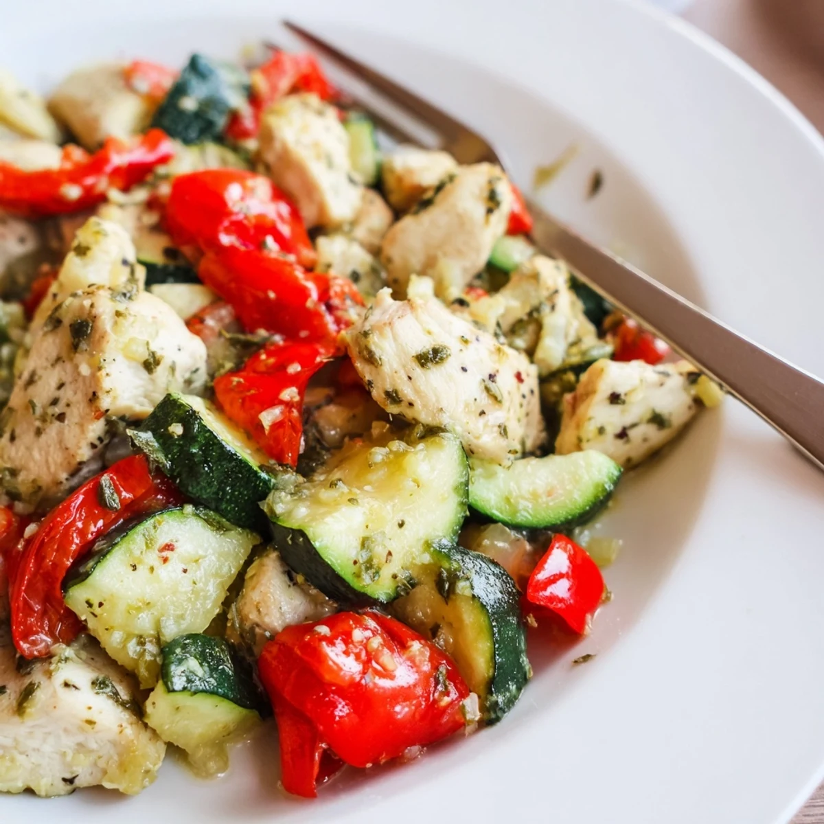 Garlic Herb Turkey Skillet served warm, garnished with parsley and lemon, ideal for a quick weeknight meal.