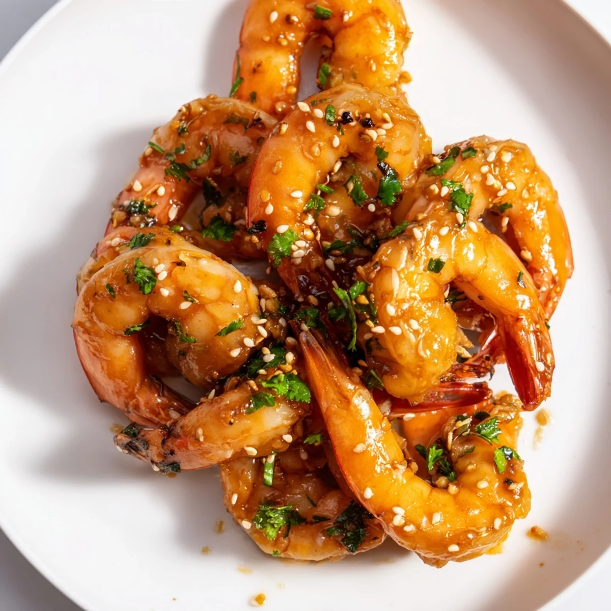 A vibrant serving of Cilantro Lime Miso-Glazed Shrimp on a plate with steamed greens, ready to enjoy.