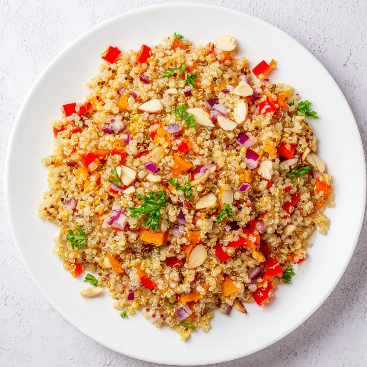 Warm Orange Kissed Quinoa Rustico Pilaf served alongside grilled halloumi cheese for dinner