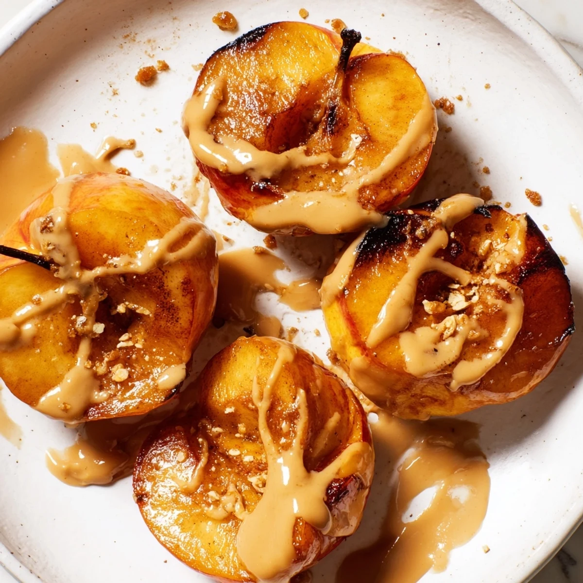 Soft, caramelized apples topped with creamy tahini drizzle—this vegan baked molasses caramelized apple is pure comfort.
