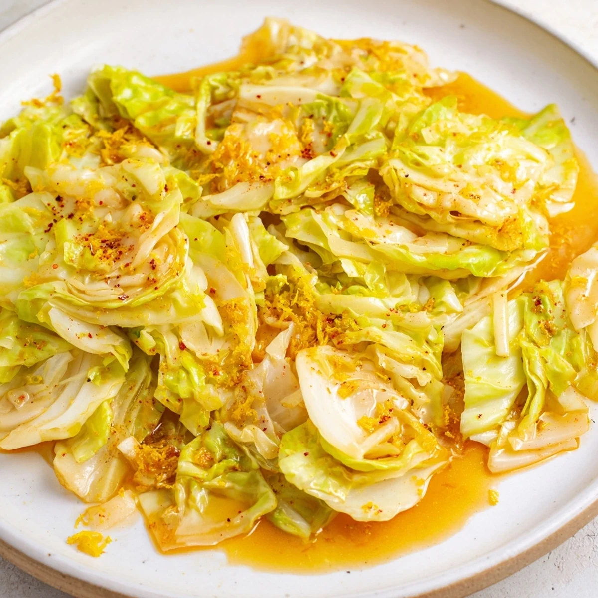 Colorful Ginger Braised Cabbage with an Orange Kiss, a vegan side dish perfect for pairing with grilled chicken or fish.