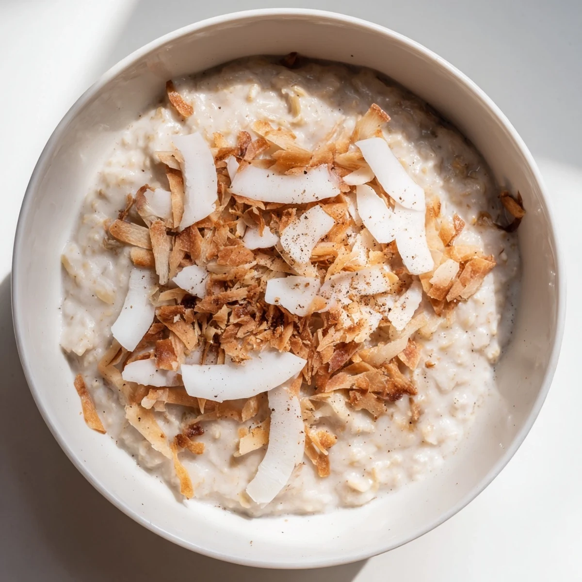 Creamy Coconut Smoky Ginger Scented Milk Porridge simmering on the stovetop, steam rising from the fragrant oats.