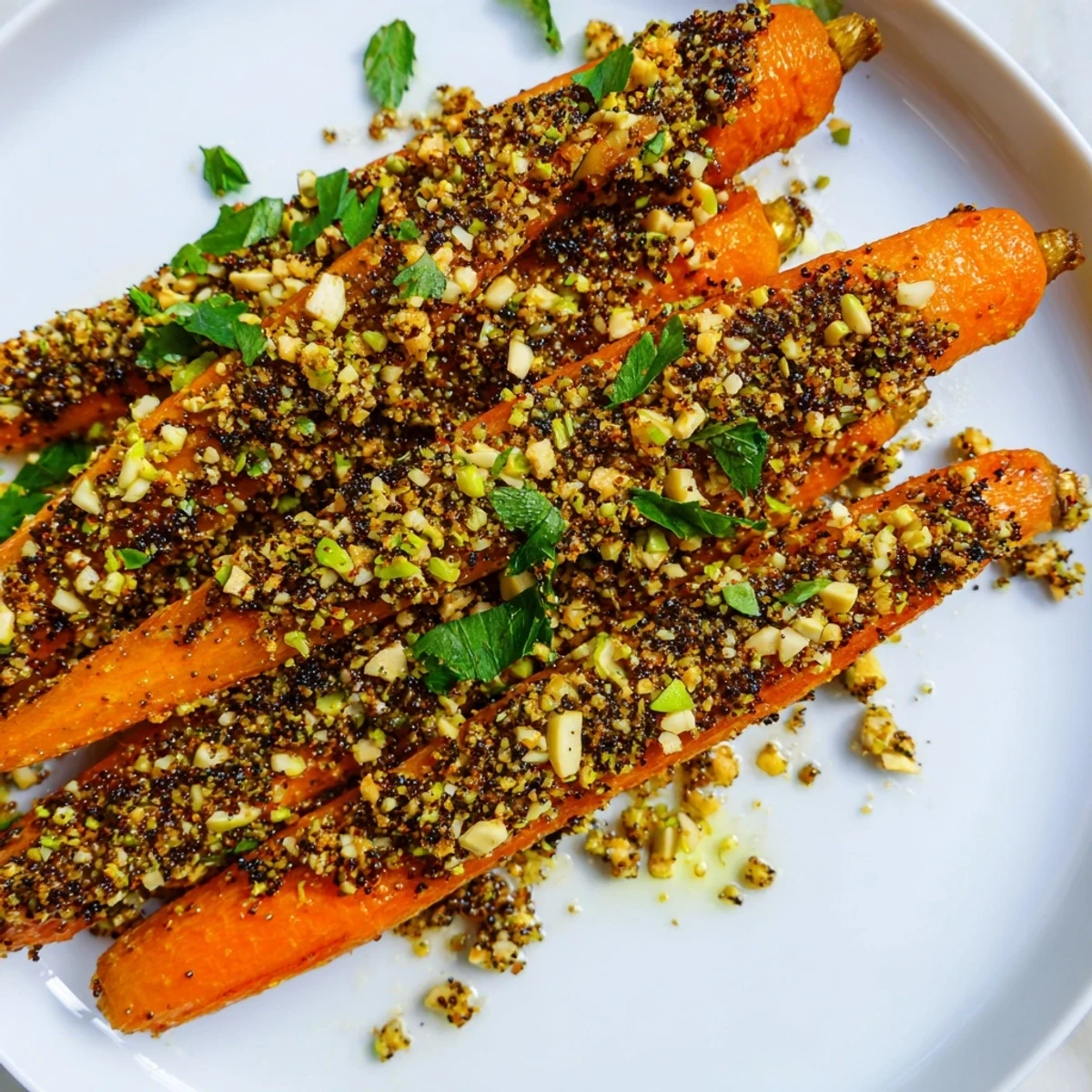 Tender roasted carrots sprinkled with nutty Middle Eastern dukkah spice blend
