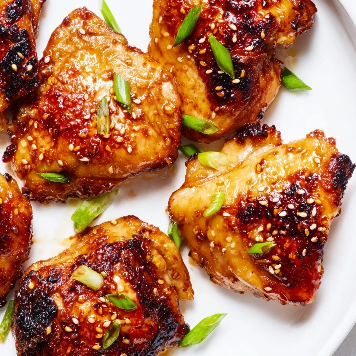 Caramelized ginger honey glazed chicken skillet served over rice with bright lime wedges