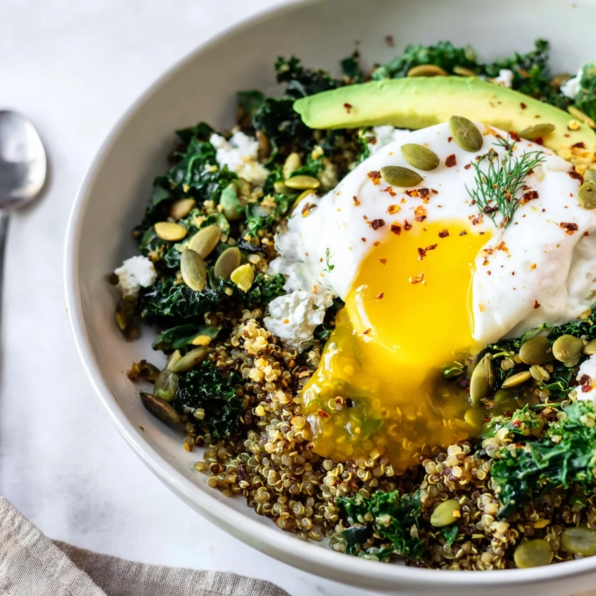 Savory Kale Herb Quinoa Bowl