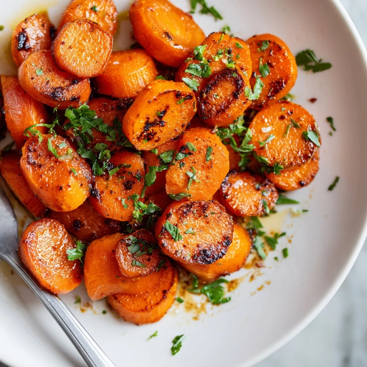 Sheet-pan Smoky Roasted Carrot Coins, tender centers and charred, sweet edges