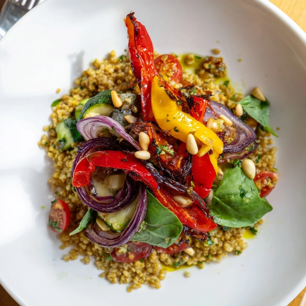 Warm Millet Roasted Bell Peppers