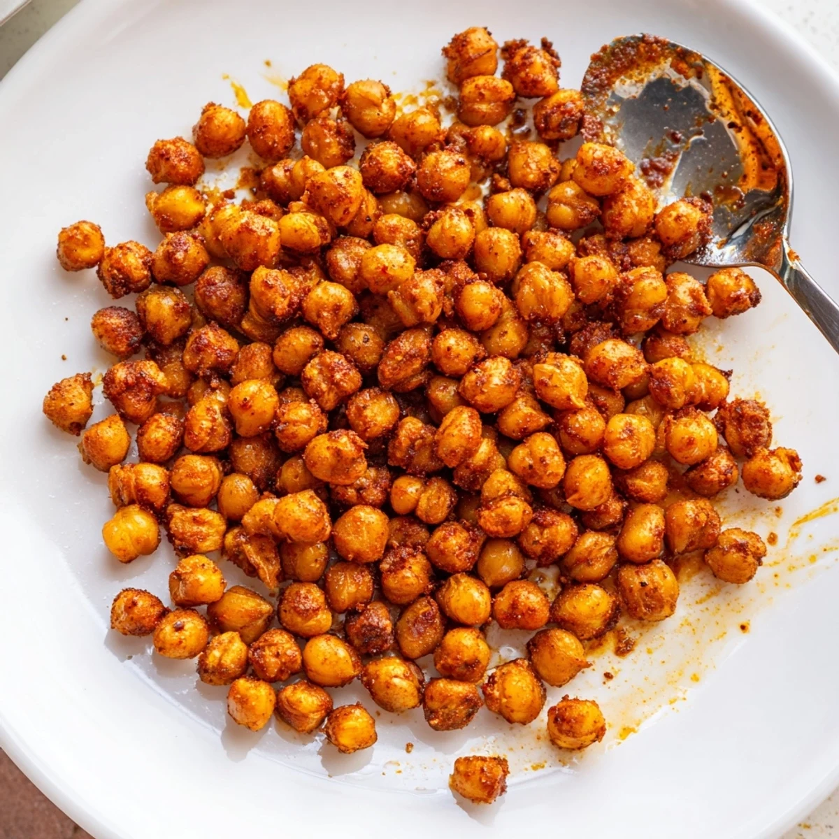 Crispy Chili Garlic Chickpea Crunch sprinkled over greens, bright lime and savory aroma