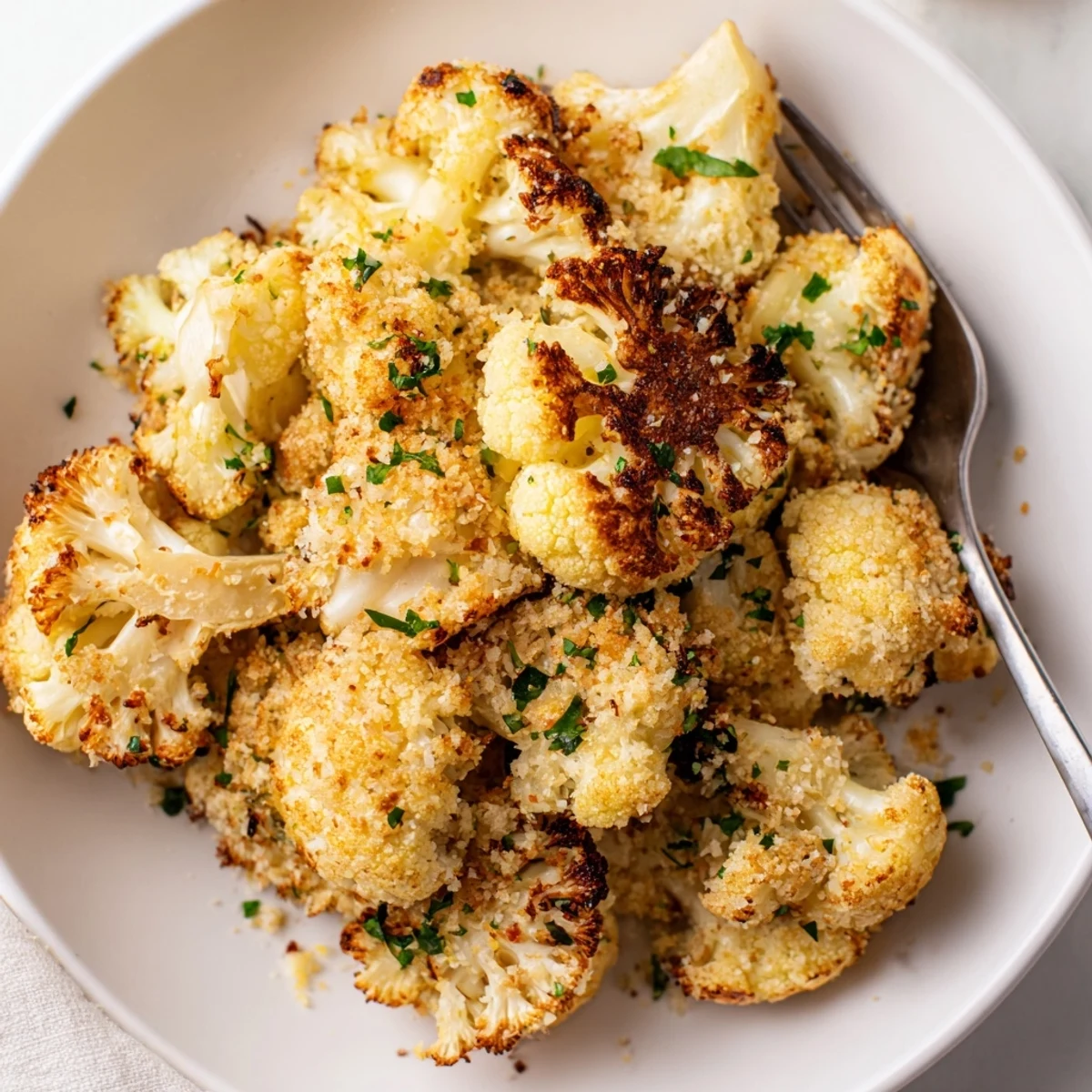 Roasted Cauliflower Lemon Herb Crunch