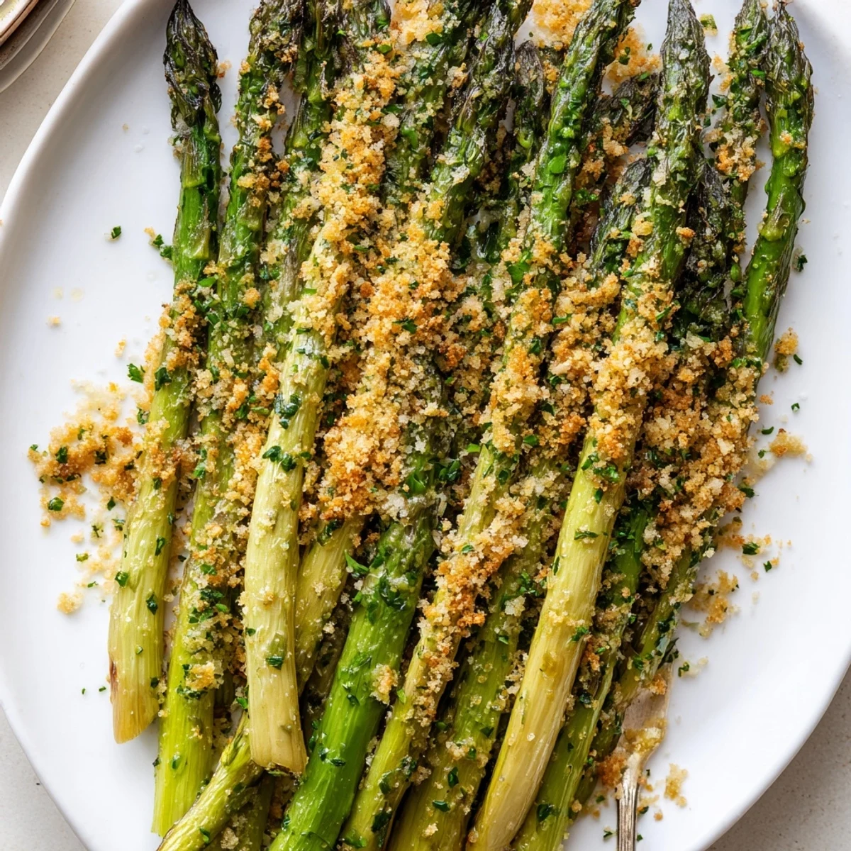 Roasted Asparagus Garlic Herb Crunch
