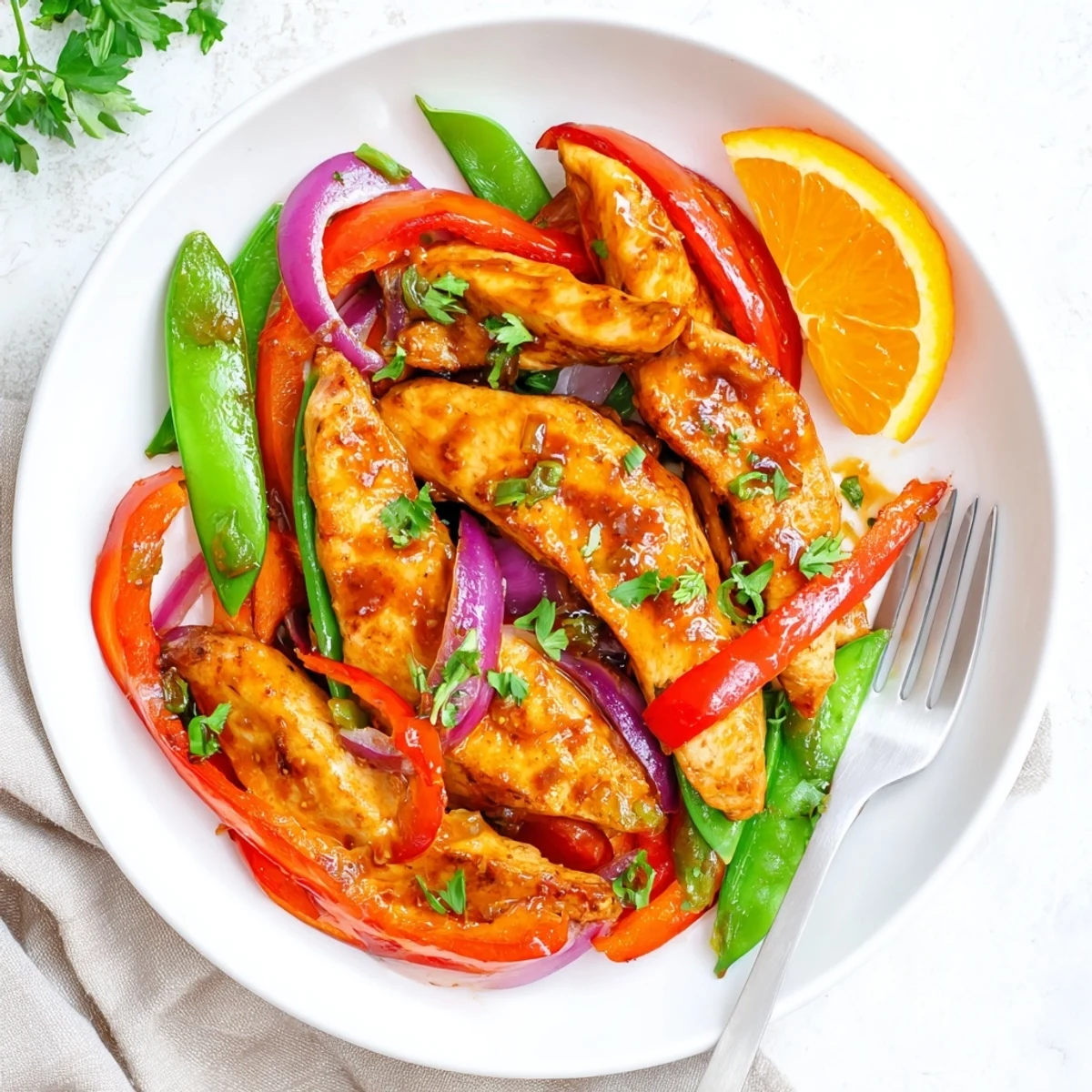 One-pan citrus garlic glazed turkey skillet featuring tender turkey coated in orange honey glaze alongside fresh vegetables
