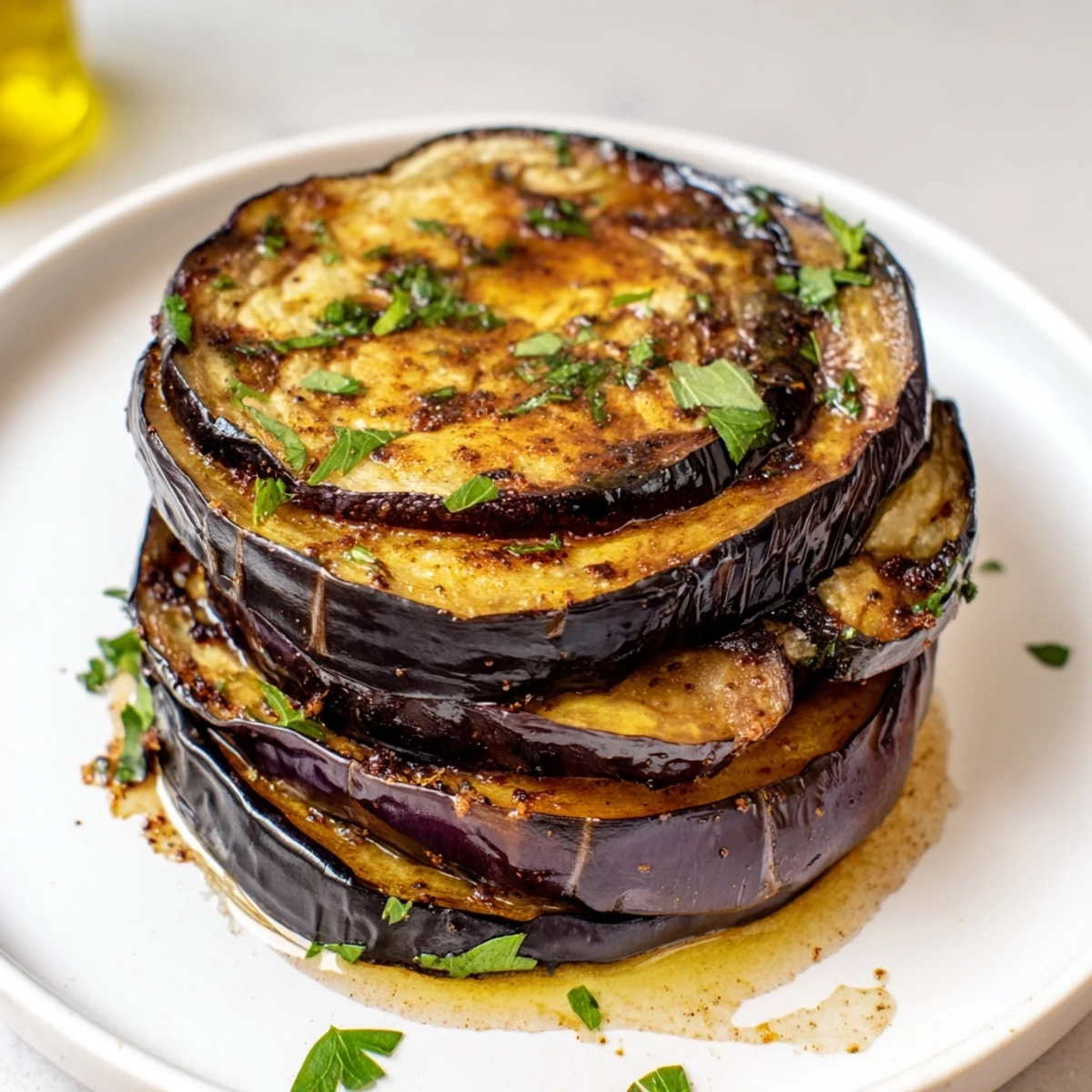 A Mediterranean side with lemon drizzle pairs well with Smoky Roasted Eggplant Slices