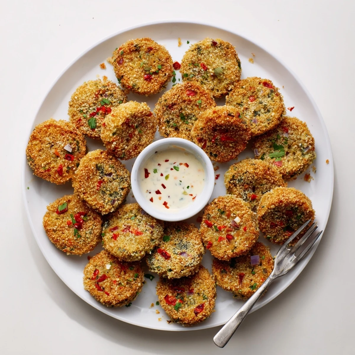 Crunchy chili garlic chickpea nuggets served hot on rustic parchment paper