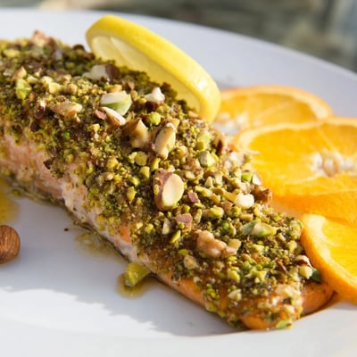Seared Lemon Salmon Nutty Orange