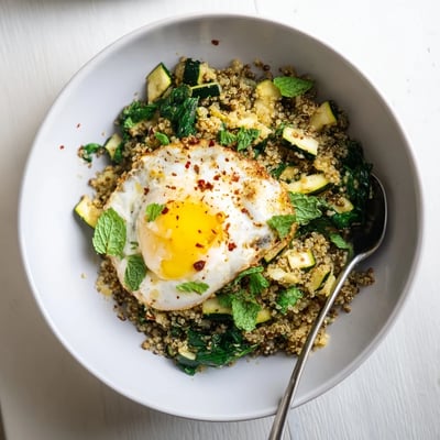 Savory Zucchini Mint Quinoa Bowl