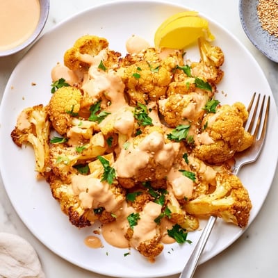 Roasted Cauliflower With Spicy Tahini