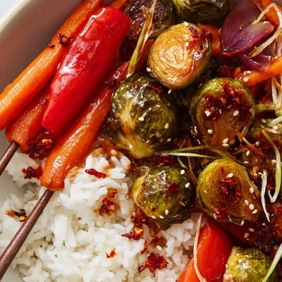 Spicy Chili Crisp Brussels Sprouts
