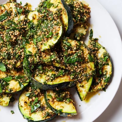Roasted Zucchini Sesame Crunch