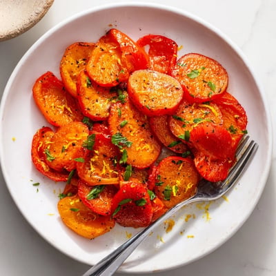 Vibrant rounds of tender bell peppers, roasted to perfection with charred edges and a hint of garlic.